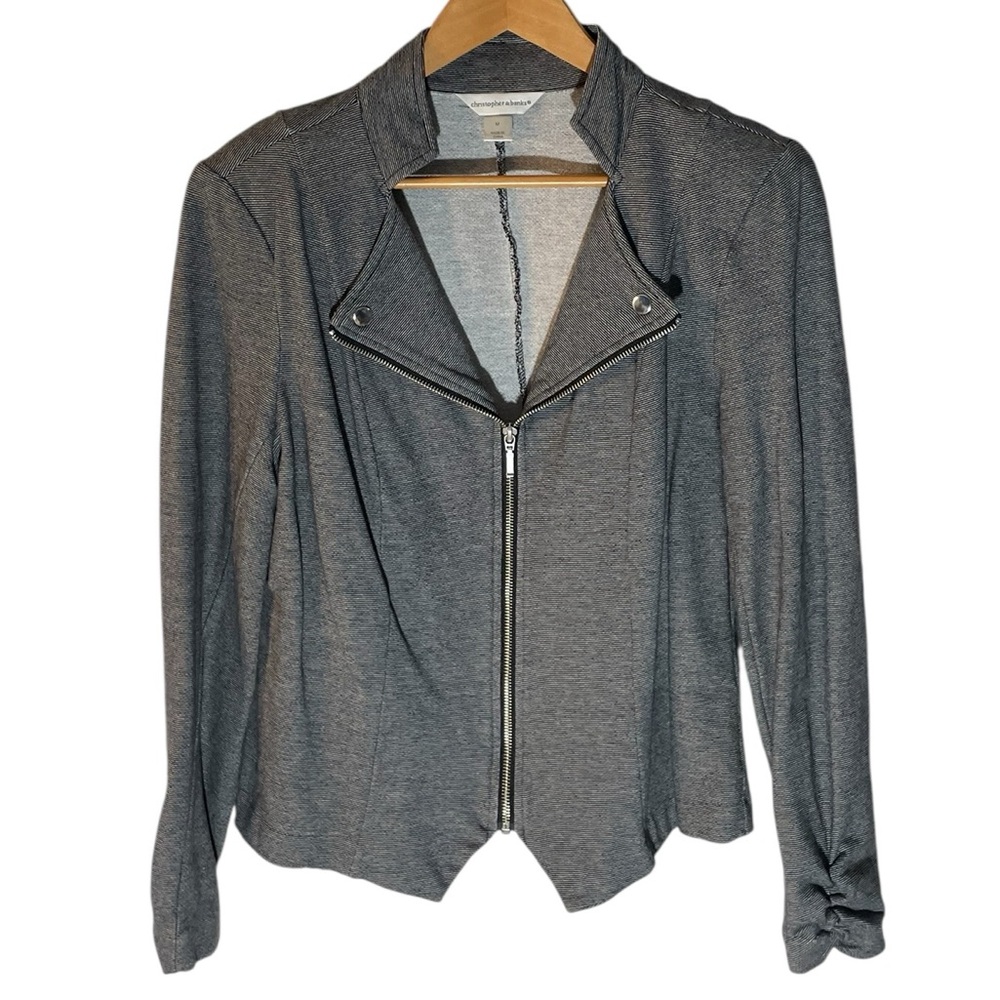 X5- Christopher & Banks Charcoal Gray Women's medium Blazer sweater